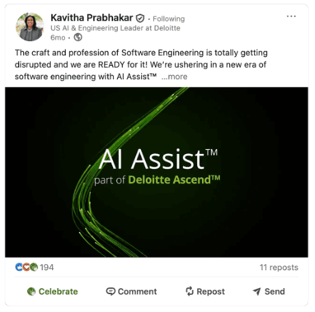 AI Assist leadership social post